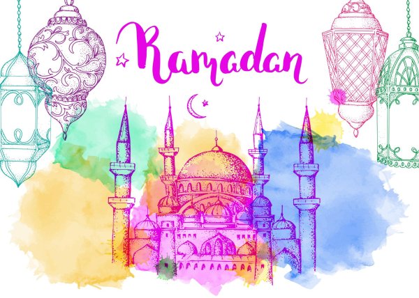 мечеть акварелью