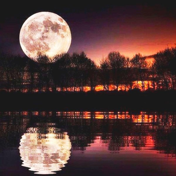отражение луны