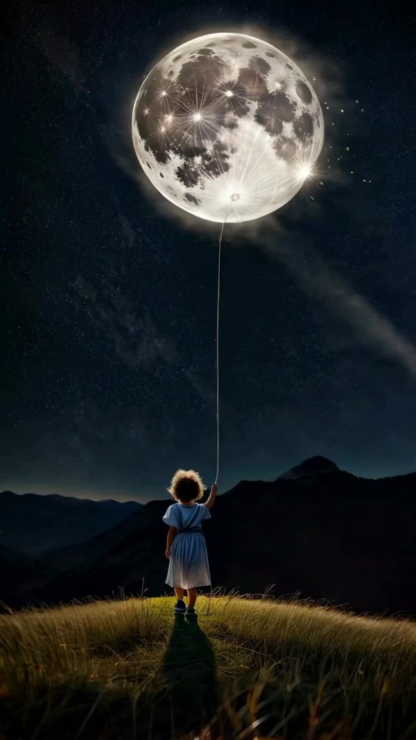 на фоне луны