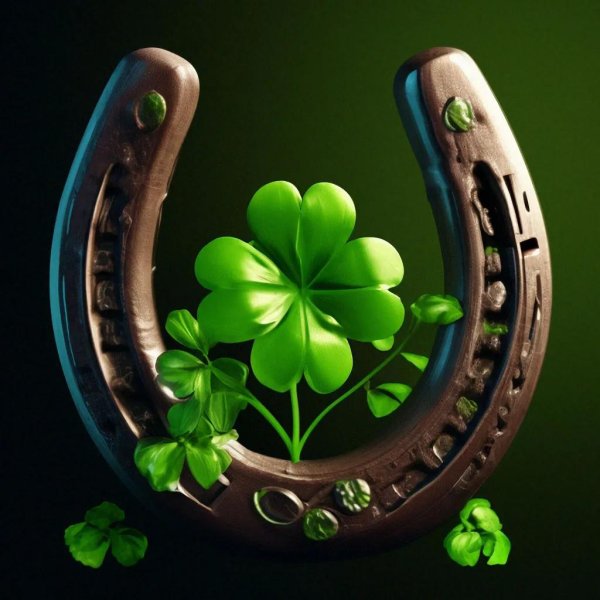 четырехлистный клевер с подковой