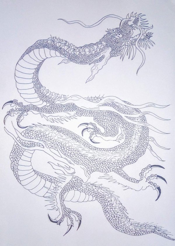 рисунки китайских драконов