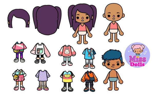 бумажные куколки toca boca