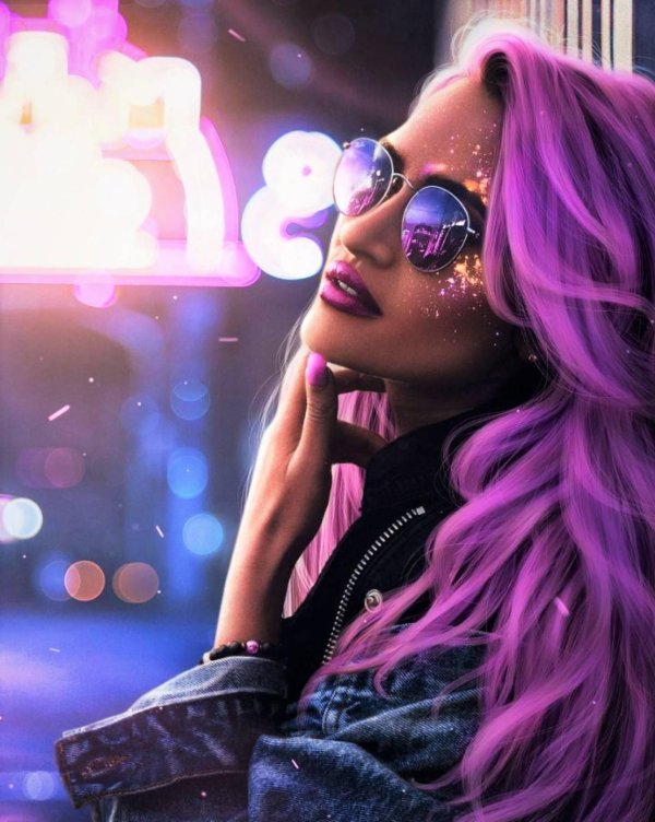 фиолетовые волосы