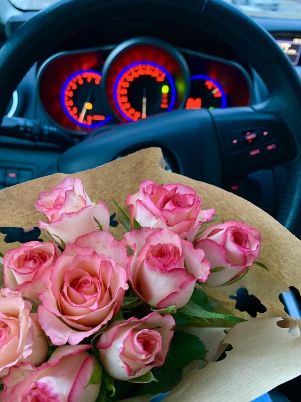 цветы в машине