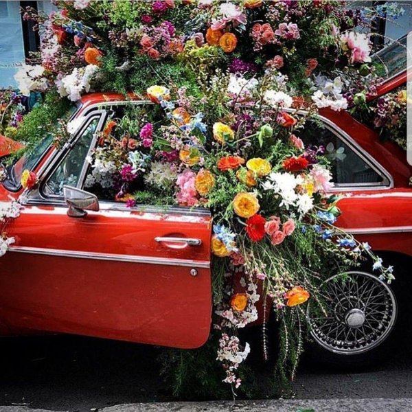 автомобиль с цветами
