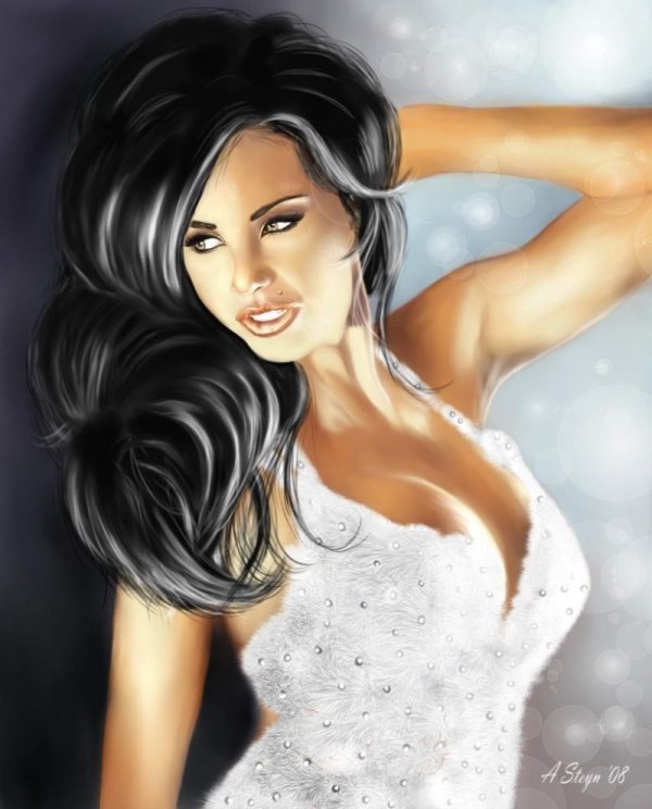 брюнетка рисунок