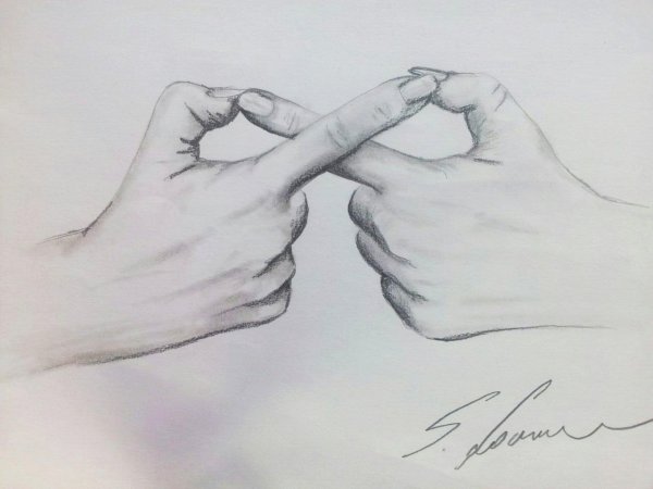 друзья эскиз карандашом