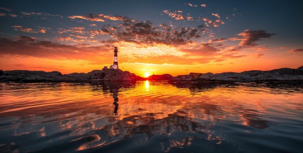 lighthouse at sunset