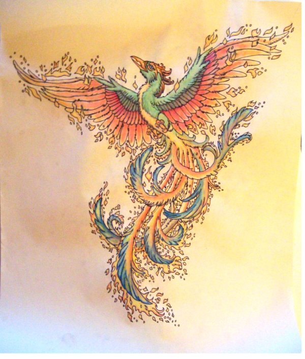 тату для девушек феникс