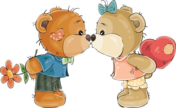 влюбленные медвежата