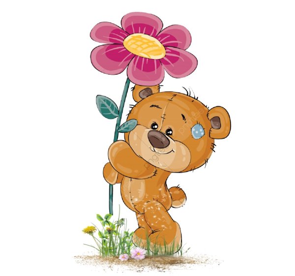 медвежонок с цветочком