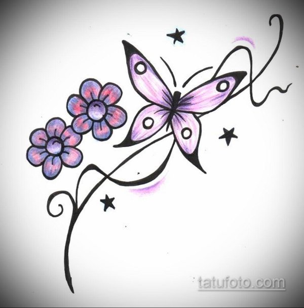 эскизы тату бабочки для девушек
