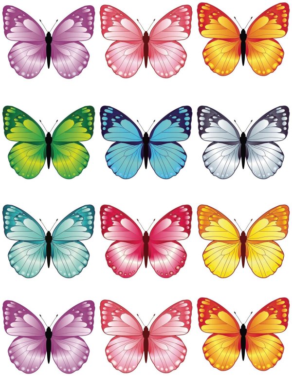 цветные бабочки для печати