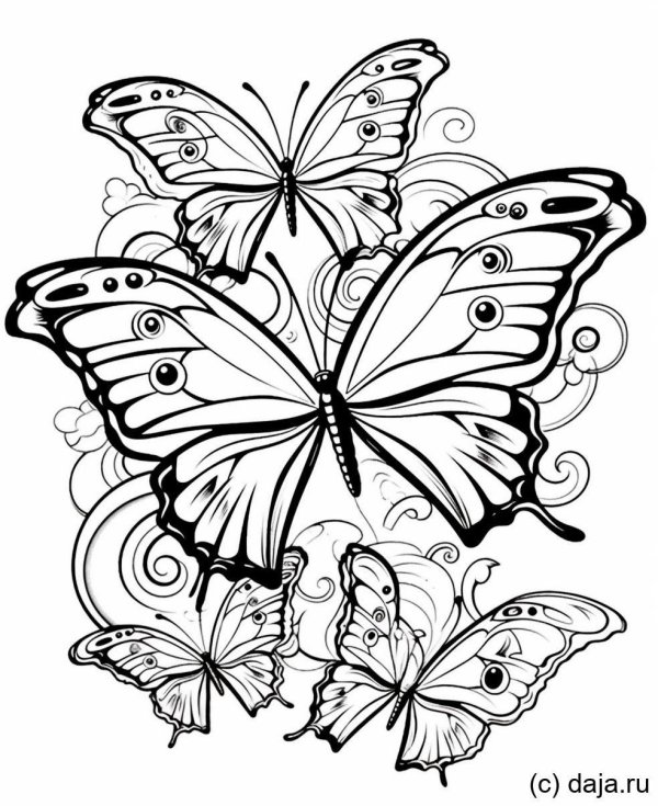 раскраска бабочек
