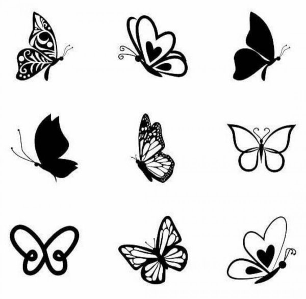 трафарет бабочек