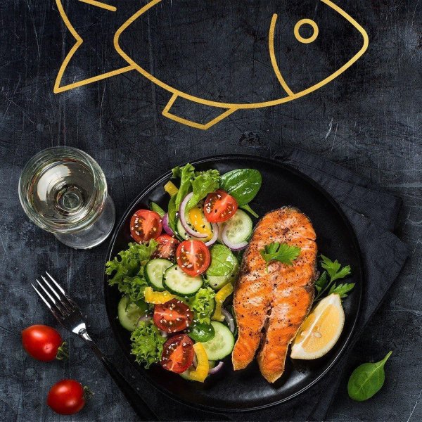 стейк из семги сверху