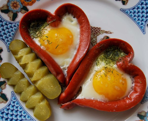 яичница сердечко
