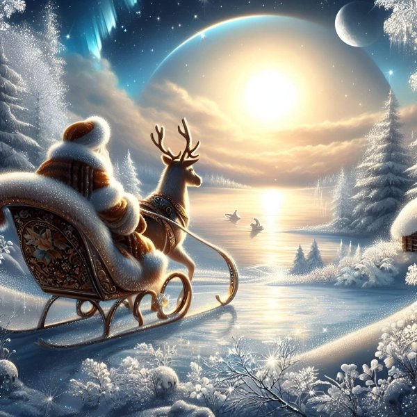 санта клаус на санях