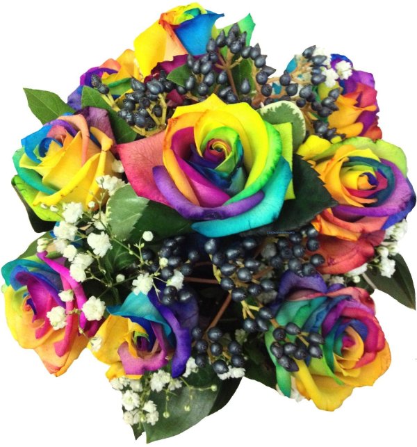 разноцветные букеты
