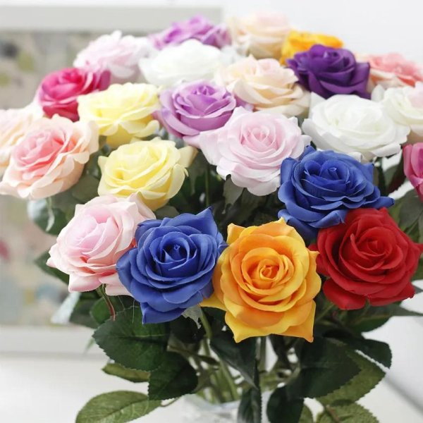букет разноцветных роз