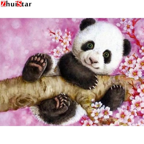 алмазная живопись панды 40x50