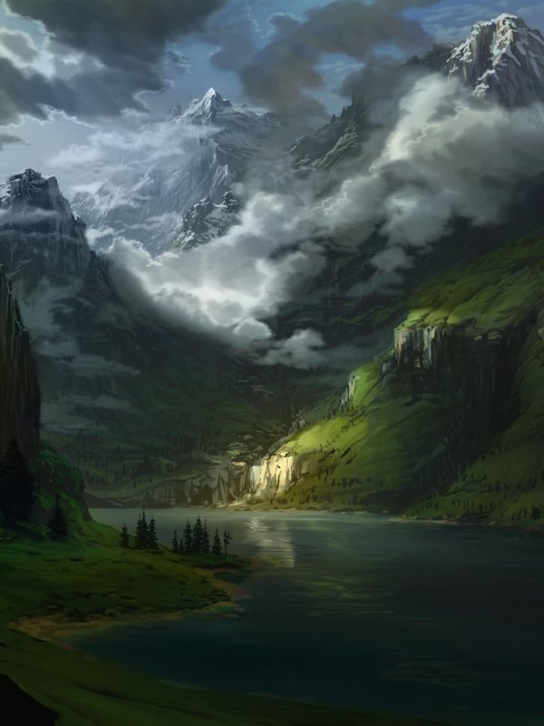 фэнтези гористая долина