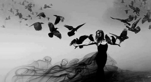 птицы вылетают из человека