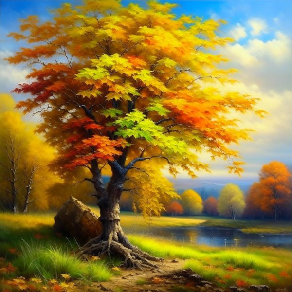 картина осеннего леса