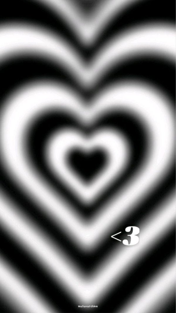 черно белое сердечко