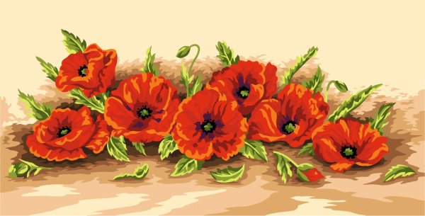 вышивка маки