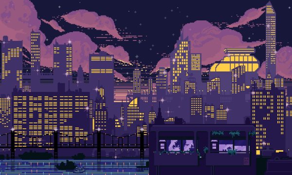 пиксельный город