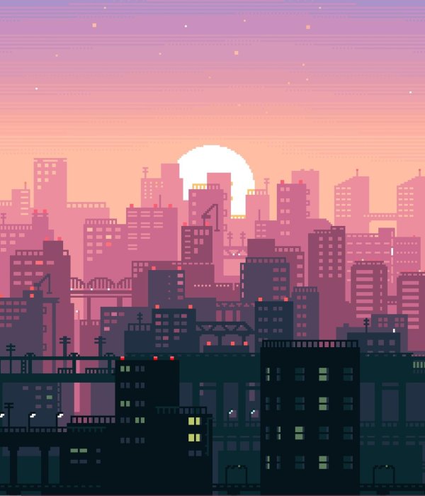 пиксельный город