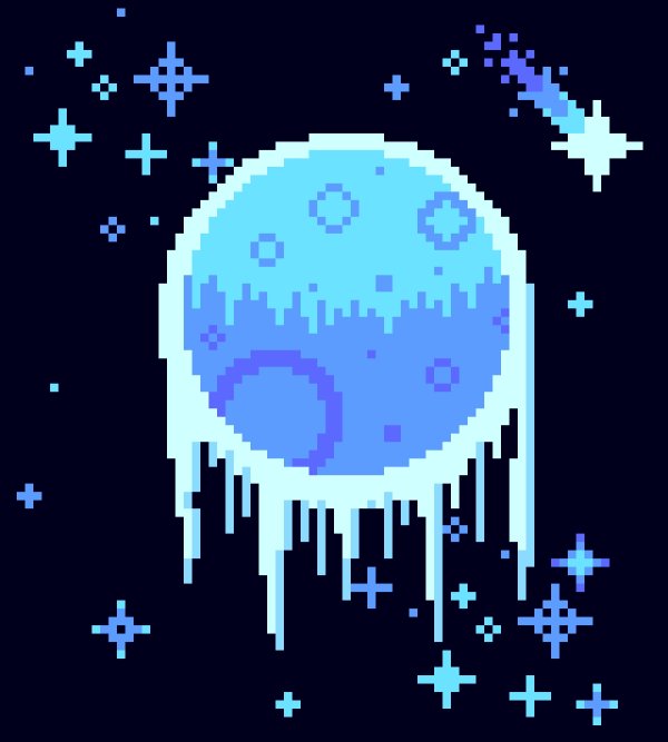 луна пиксельная