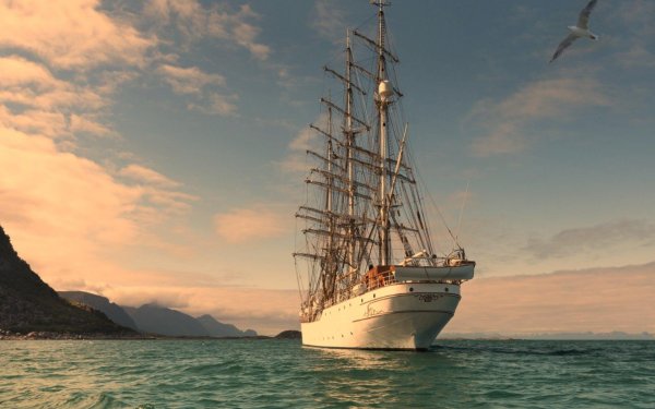 трехмачтовый парусник