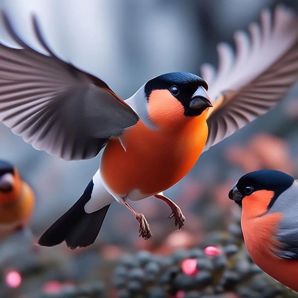 летящий снегирь