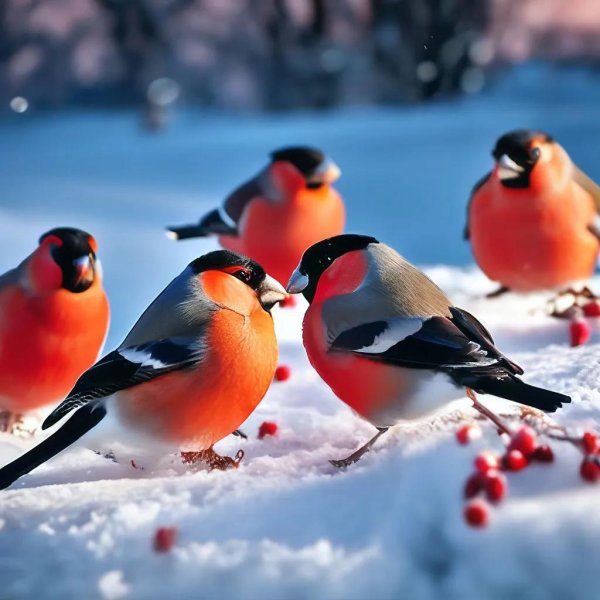 снегири зима