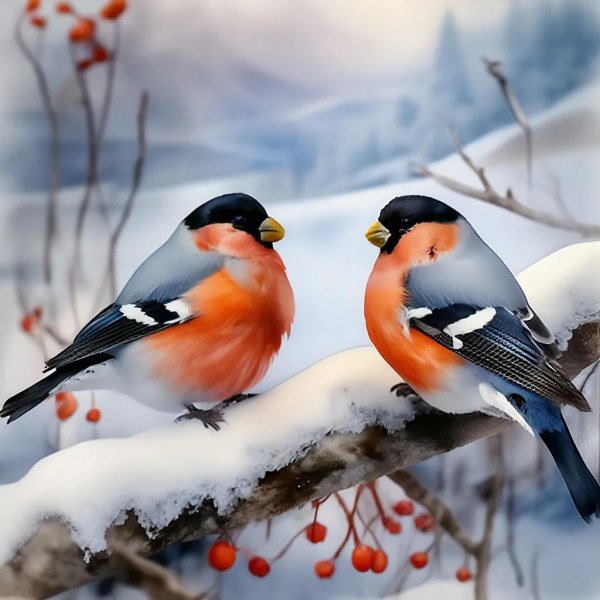 пара снегирей