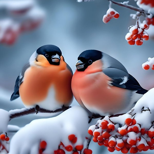 парочка снегирей