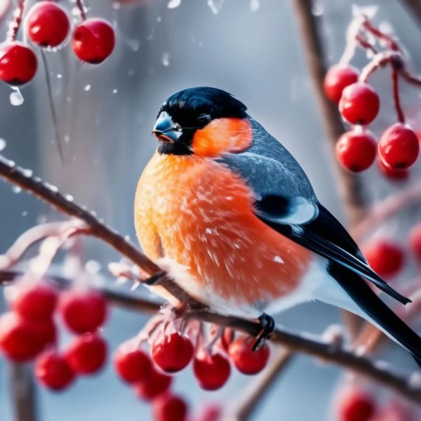 зимний снегирь