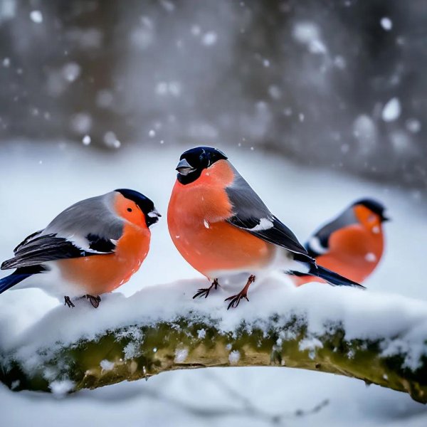 зимующие птицы снегирь зимой