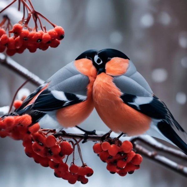 парочка снегирей