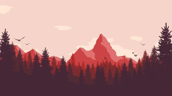 firewatch лес река горы