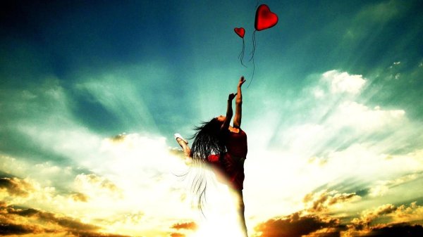 девушка отпускает