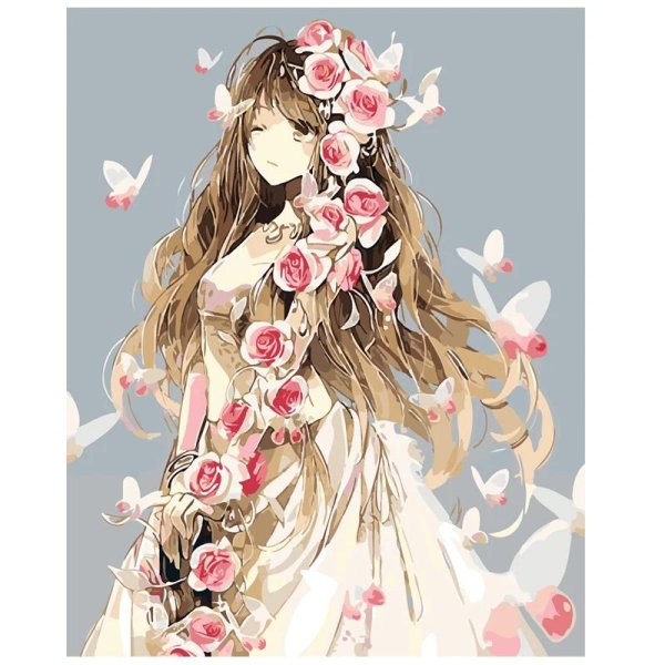 девушка с цветам