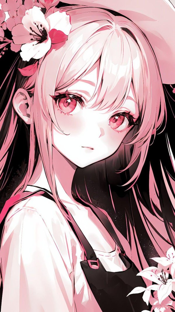 аниме тянка розовая