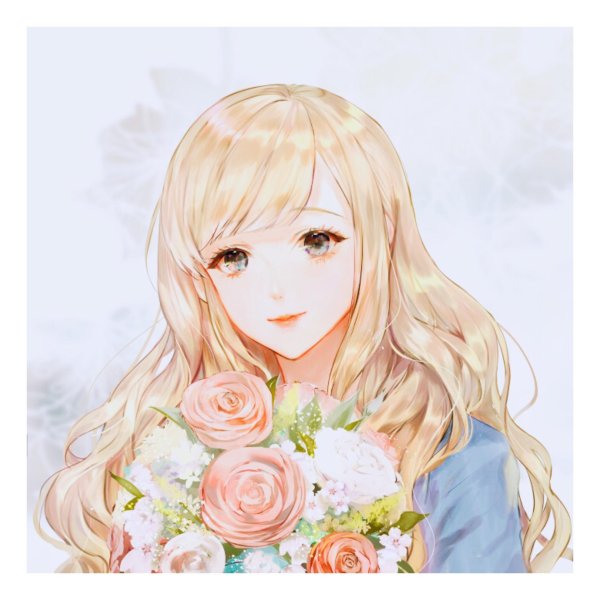 девушка с букетом