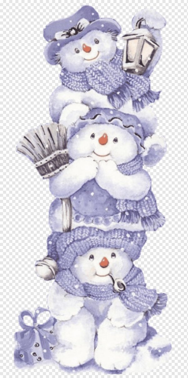 снеговики на прозрачном фоне