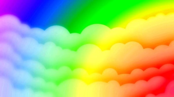 облака с радугой