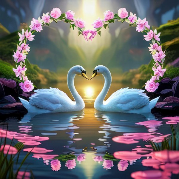 пара лебедей