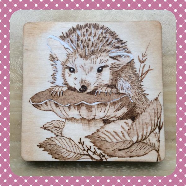 ежик выжигание